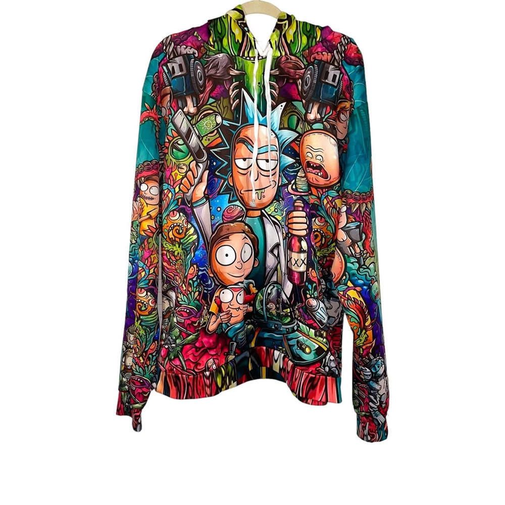 Rick And Morty Men's Graphic Hoodie Sweater- Size 2XL